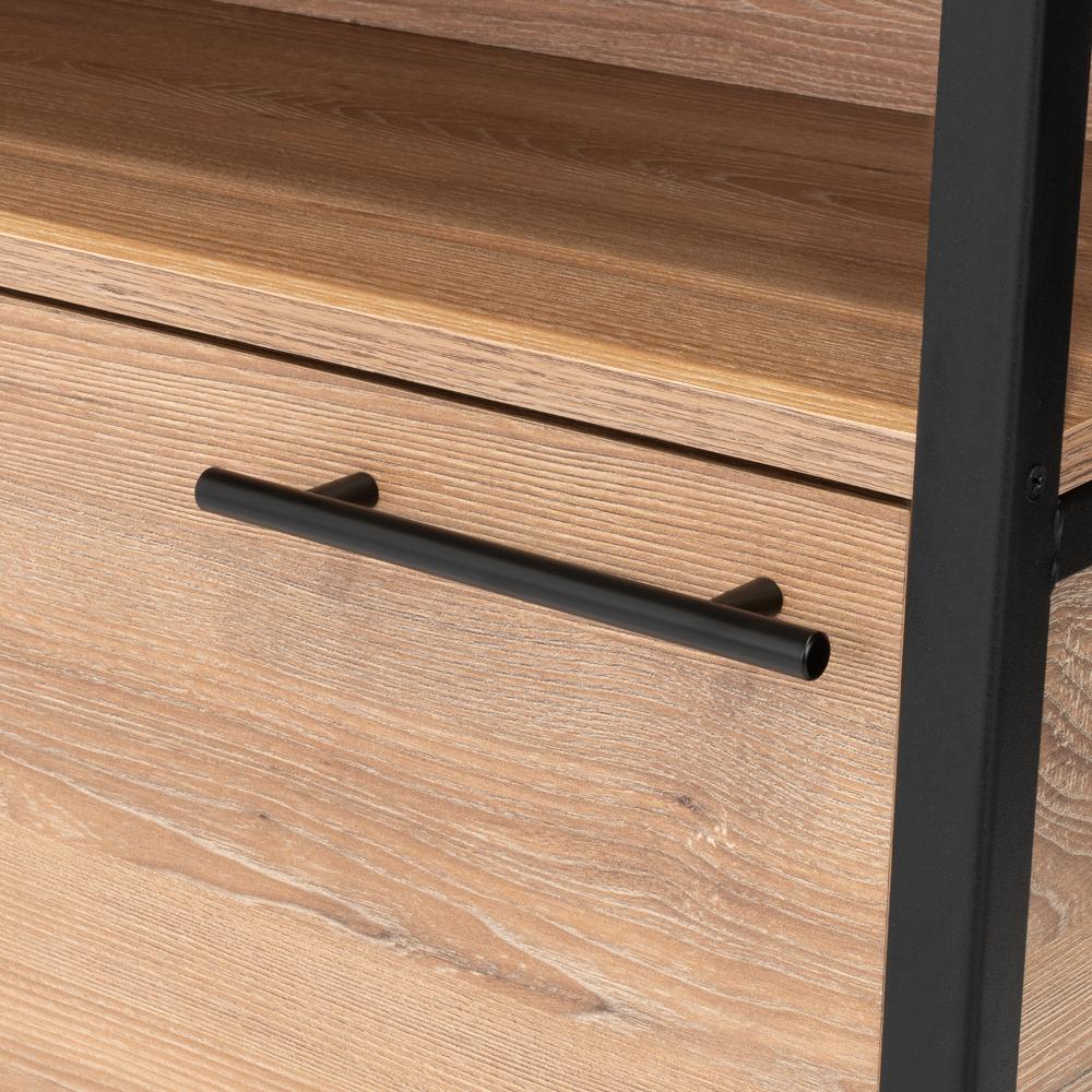 Mueble Auxiliar Recibidor Korina, Miel, con Patas En Acero Negras