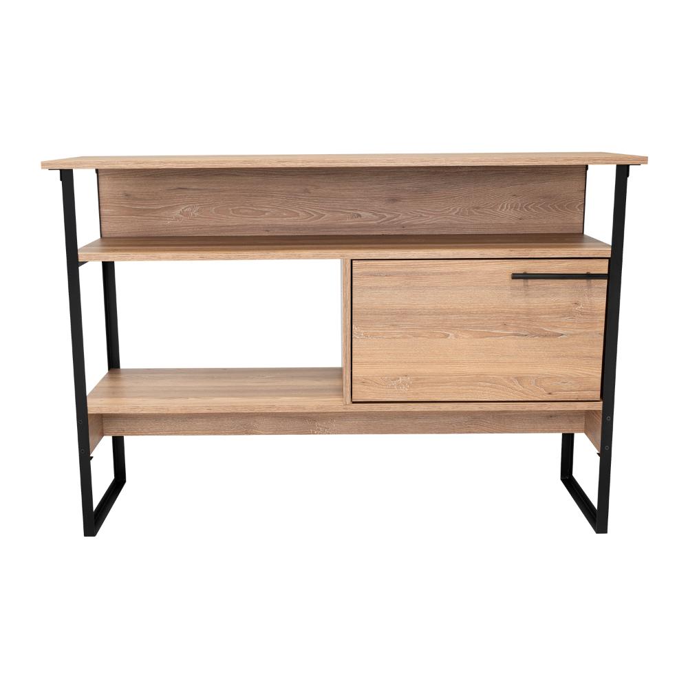 Mueble Auxiliar Recibidor Korina, Miel, con Patas En Acero Negras