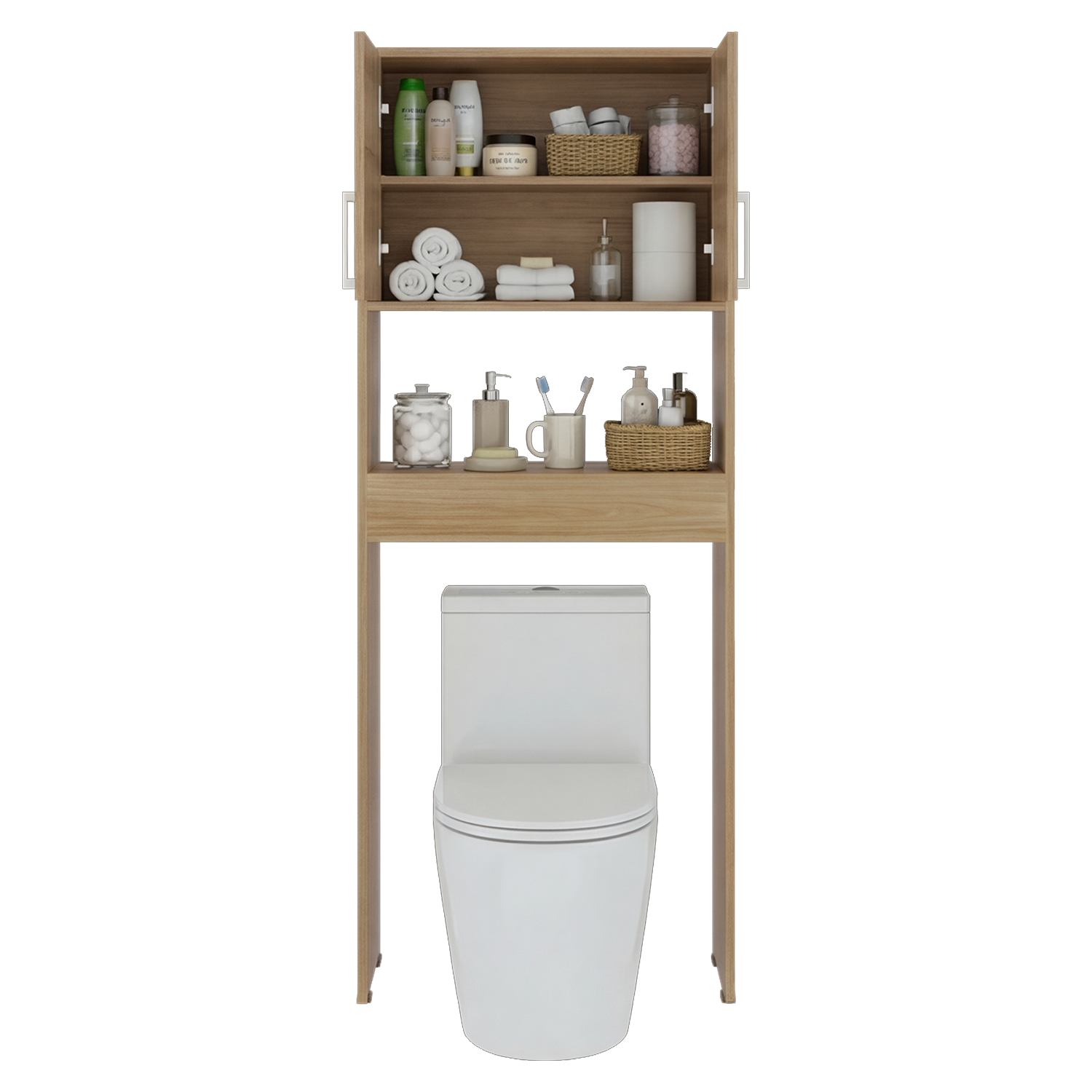 Gabinete de Baño Apolis, Fresno Europeo, Ideal Para Ahorrar Espacio
