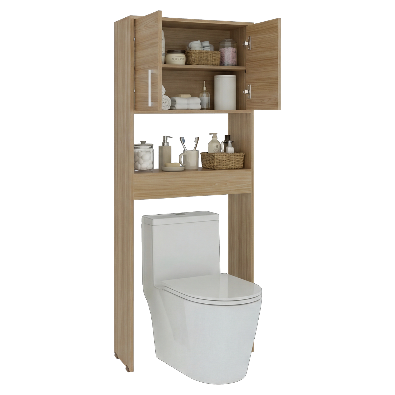 Gabinete de Baño Apolis, Fresno Europeo, Ideal Para Ahorrar Espacio