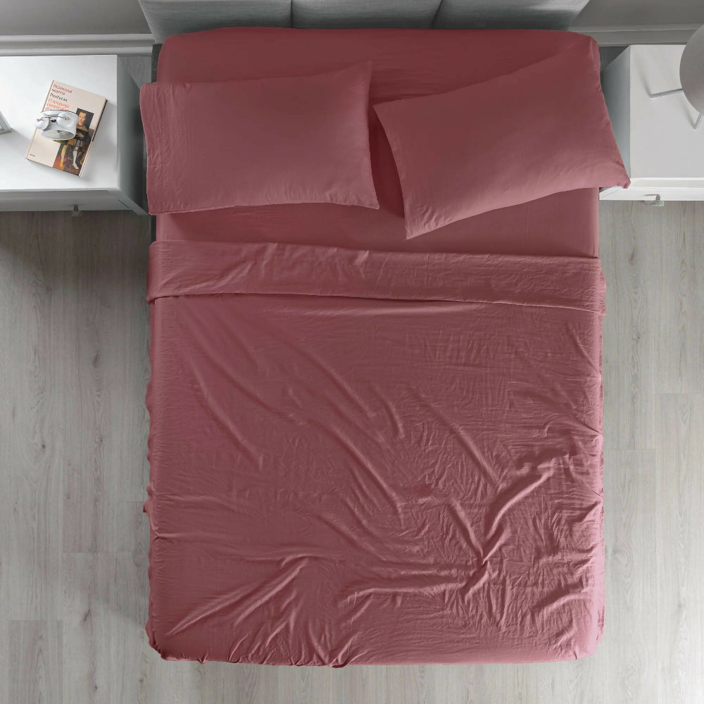 Sábanas Viasoft Washed Blush, para Cama Sencilla