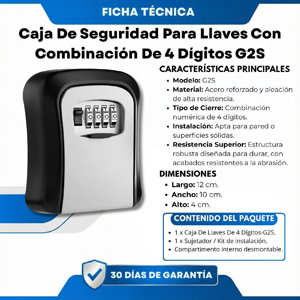 Caja De Seguridad Para Llaves Con Combinación De 4 Dígitos G2S