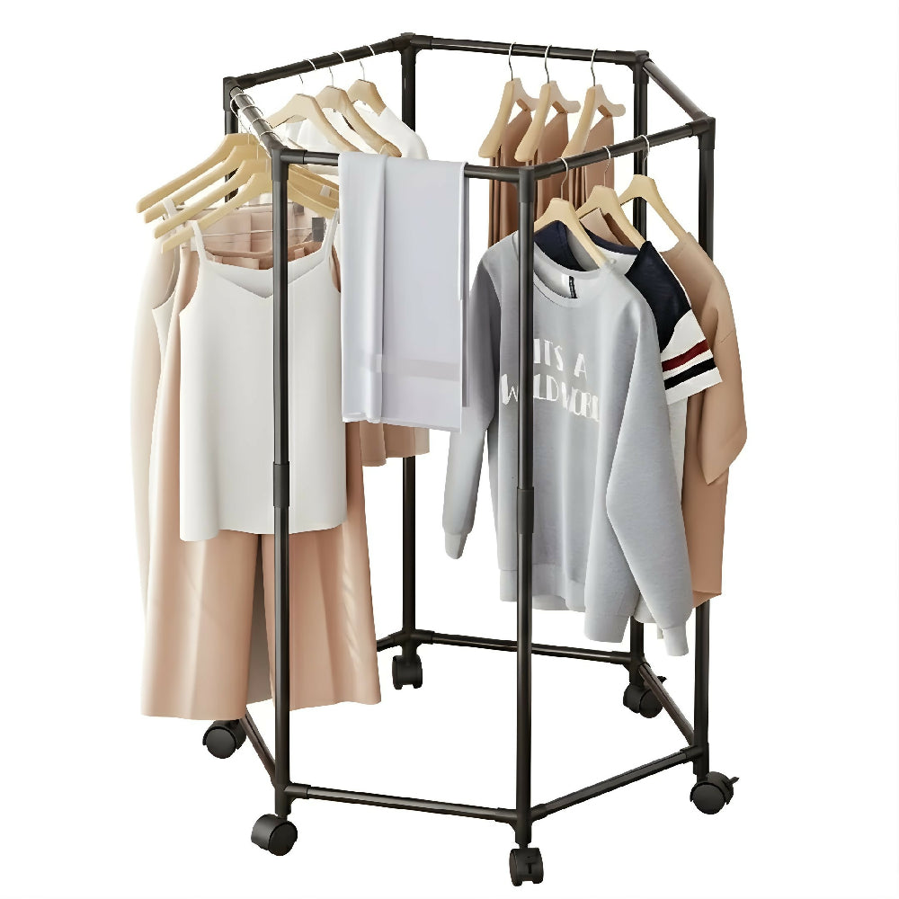 Perchero Hexagonal Sencillo Para Ropa Y Bolsos Con Acabado Premium En Acero