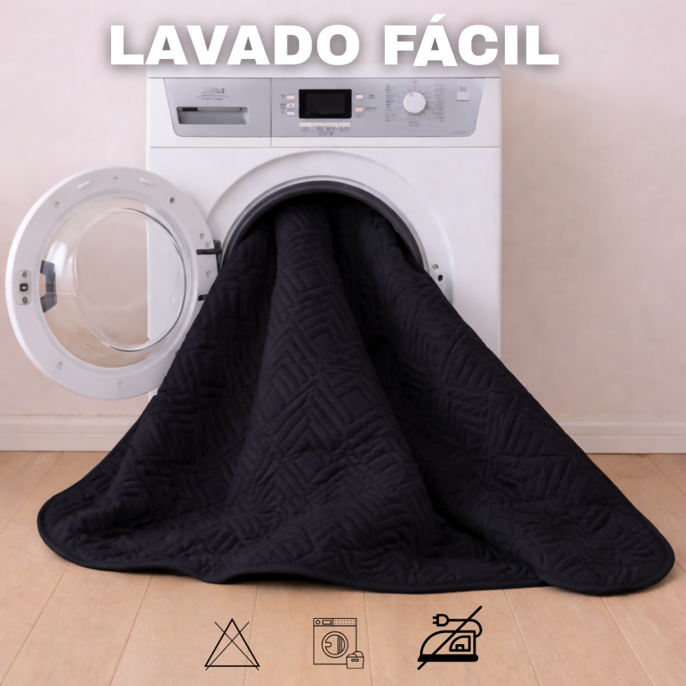 Protector colchon doble acolchado negro 140x190cm