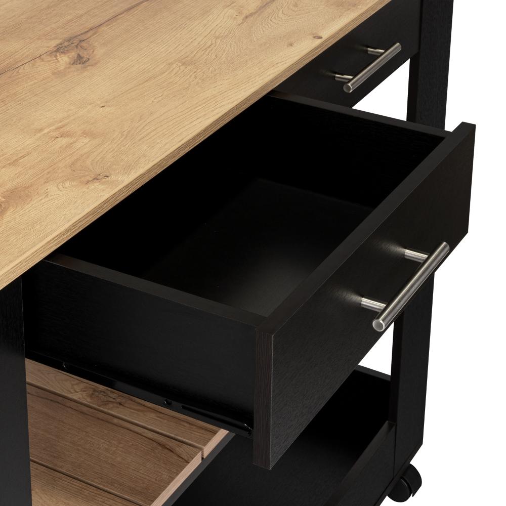 Barra de Cocina Cala, Wengue y Café Claro, con Amplia Superficie En La Mesa ZF