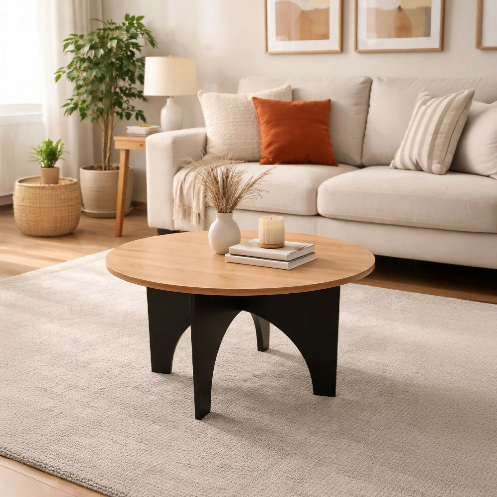 Mesa de Centro Viña madera Natural y Negro
