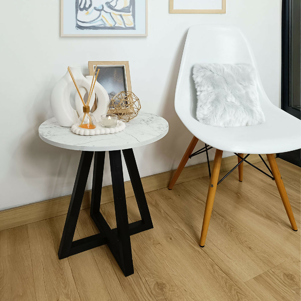 Mesa Auxiliar Monaco, Blanco+ Negro