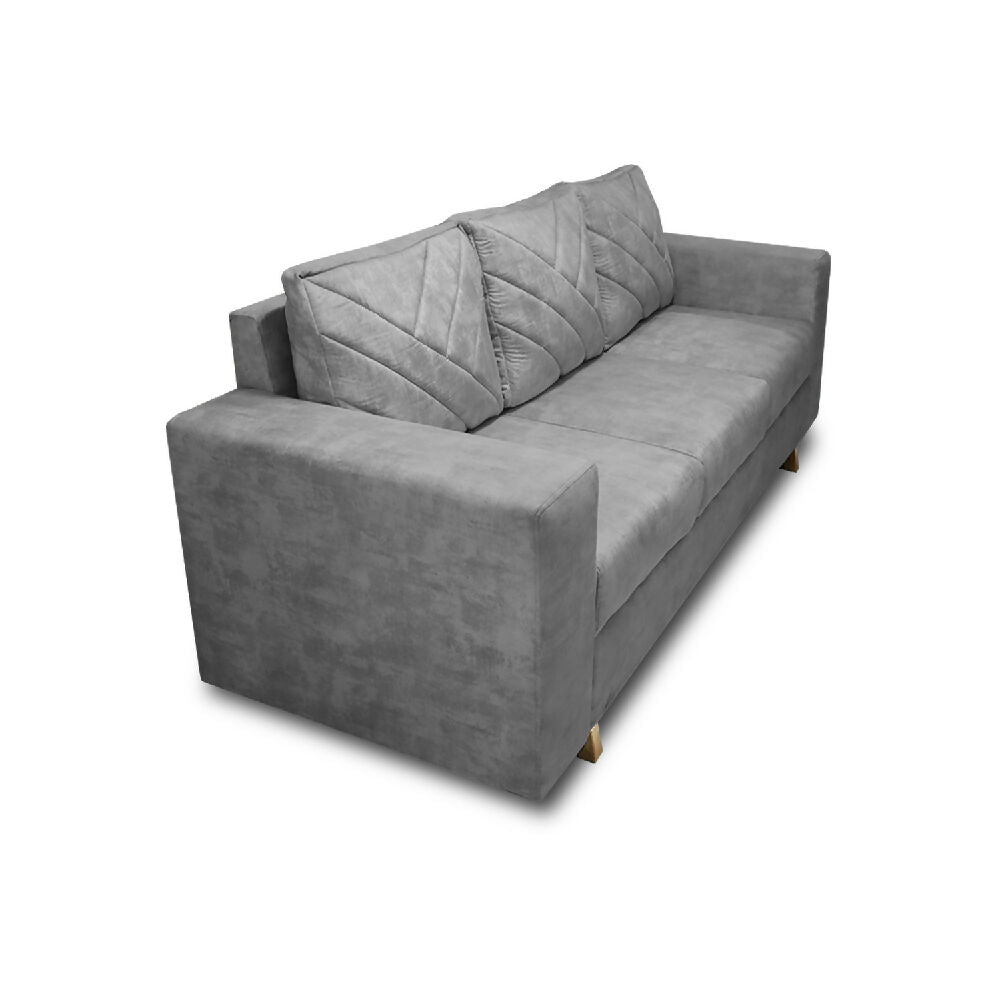 Sofa Amsterdam 3Ptos En Tela Amiglable Con Mascotas 205X72X75 Cm Gris