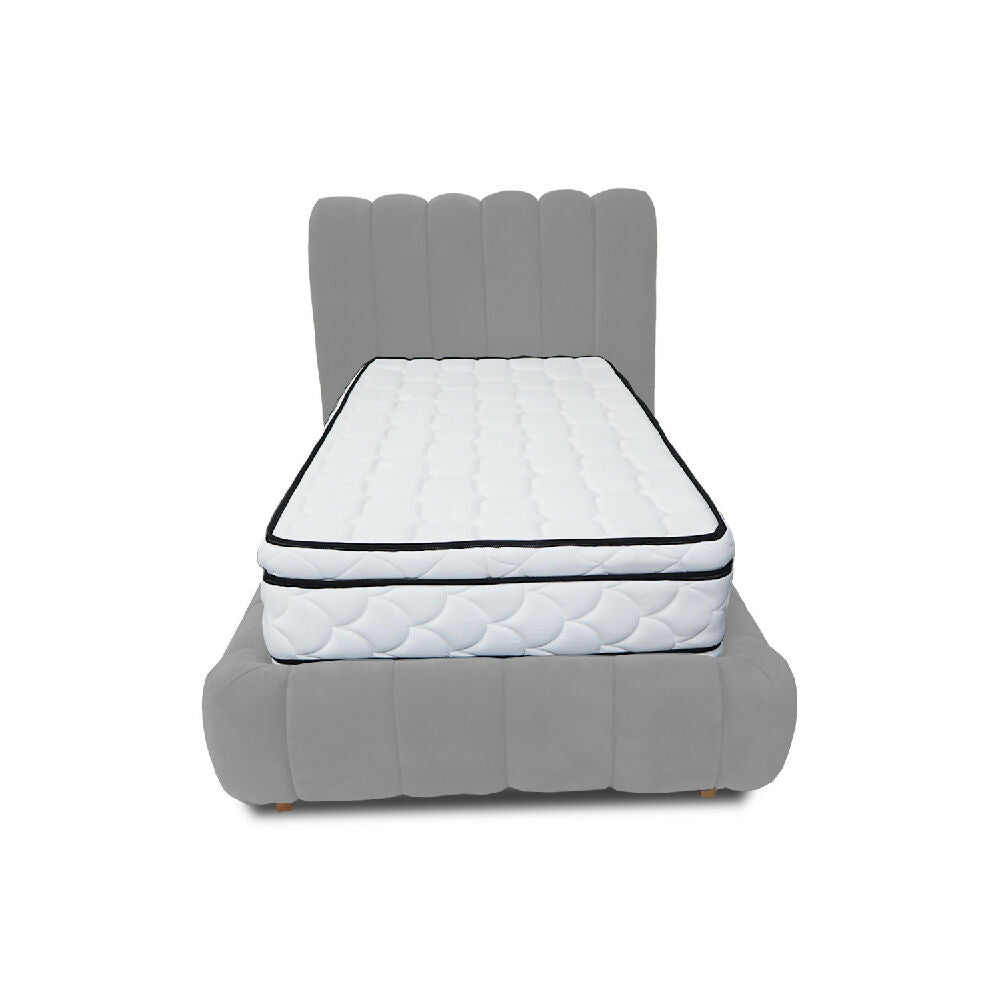 Combo Basecama Praga Modular Gris 140 doble mas Espaldar