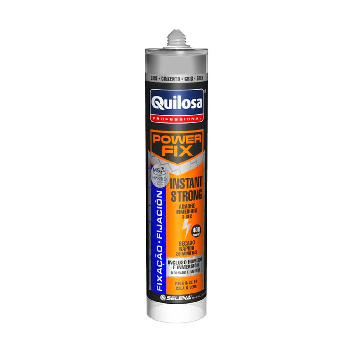 Adhesivo de montaje extra fuerte power fix 280ml color gris