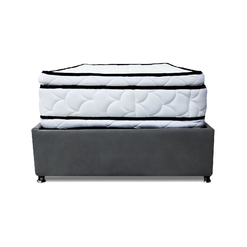 Combo Cama Tarima Nube 140x190 doble Gris Oscuro mas Espaldar