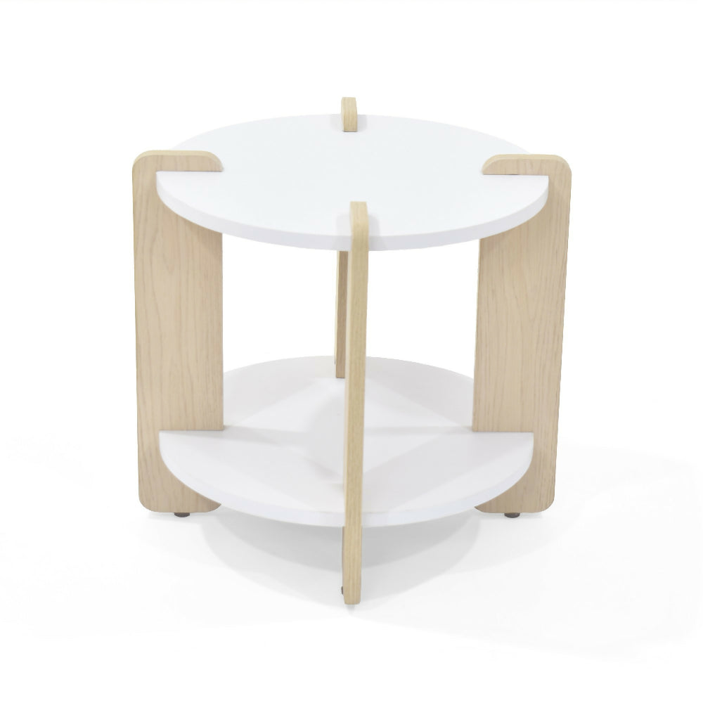 Mesa Auxiliar Kobe 40x40x40 cm Diseño Moderno Blanco