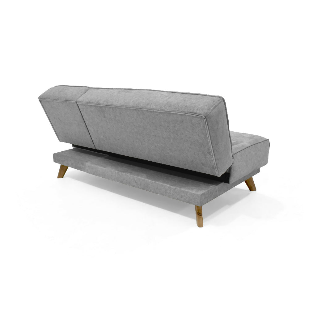 Sofa Cama Petra 177x89x83 Reclinable 5 Posiciones Tela Gris