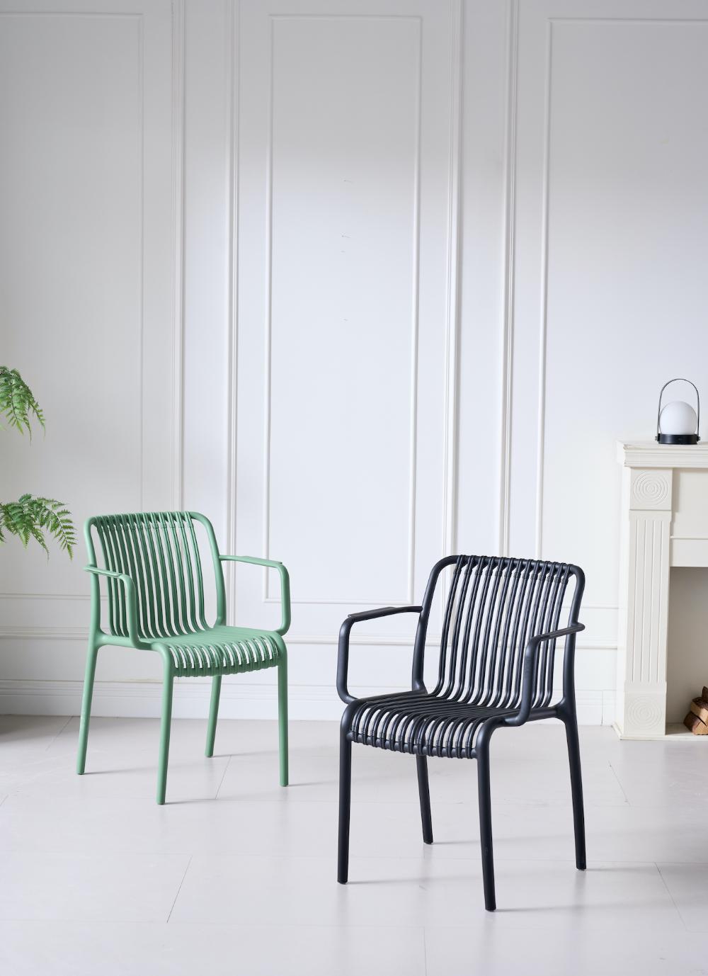Combo Dos Silla Terra con Brazos, Color Verde Olivo y Negro