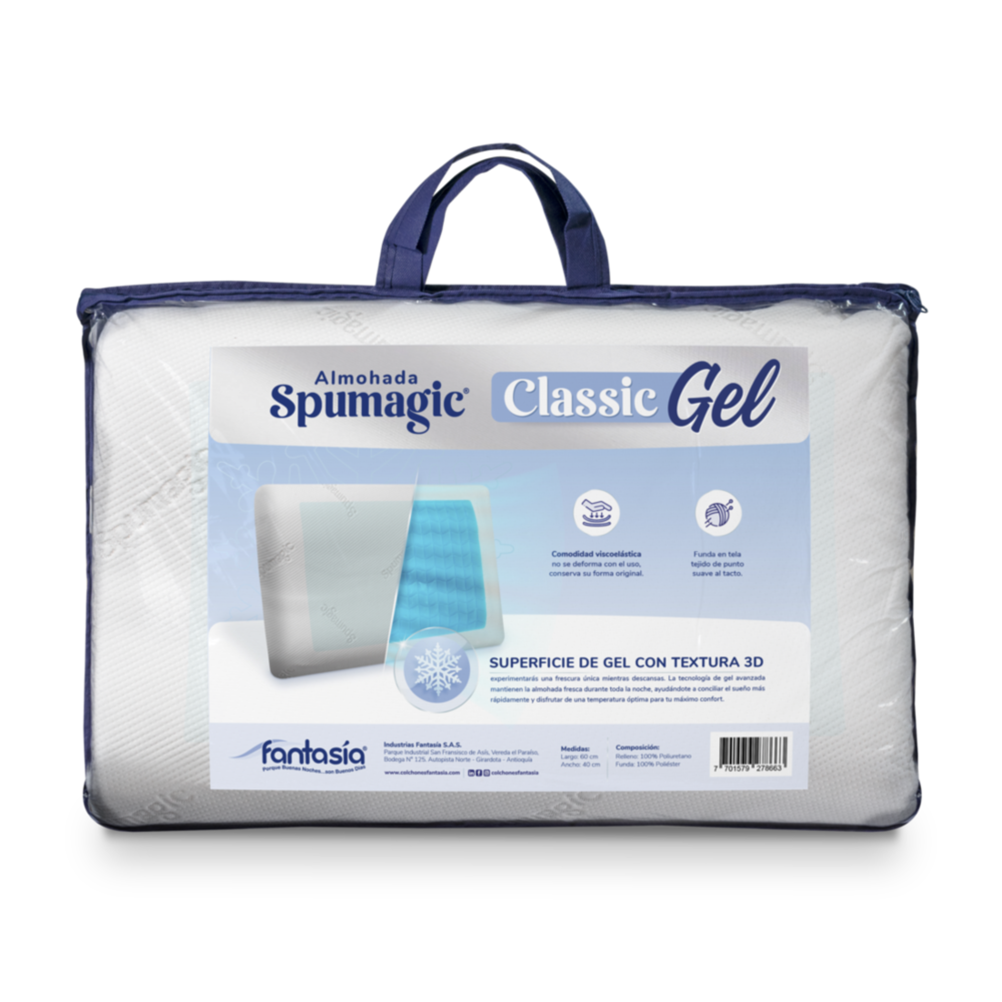 Almohada Spumagic Classic Gel Marca Fantasia
