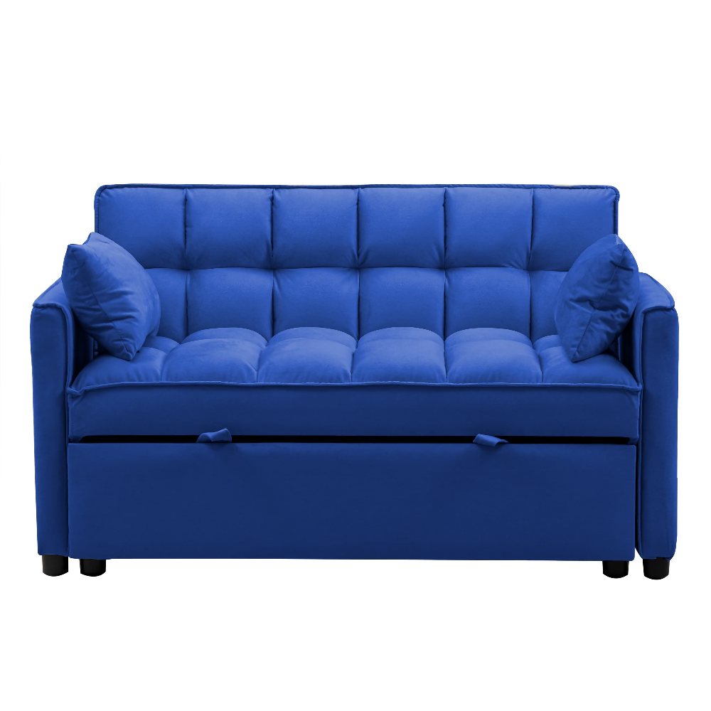 Sofá Cama 2 Puestos Azul Tela Aeidi