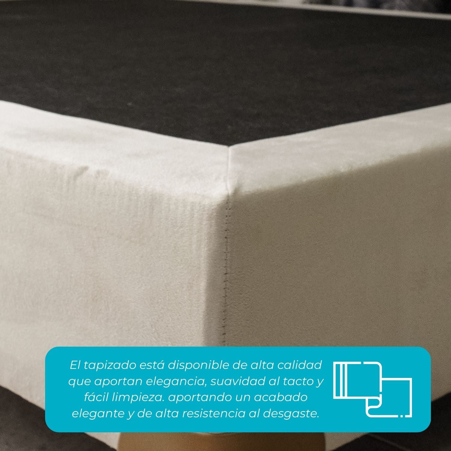 Base Cama Pata Madera 100x190x20, Avellana