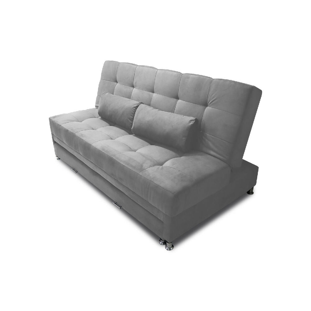 Sofá Cama Tarima Haller En Tela Velvet 190X95X80 Gris