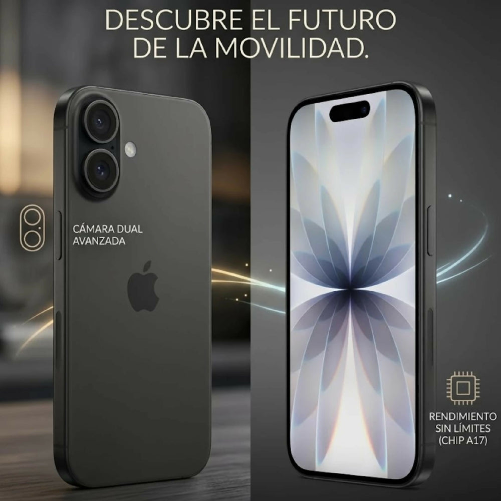 Celular Smartphone iPhone 17 256GB Almacenamiento Solo E-Sim Conectividad 5G Ultra Negro