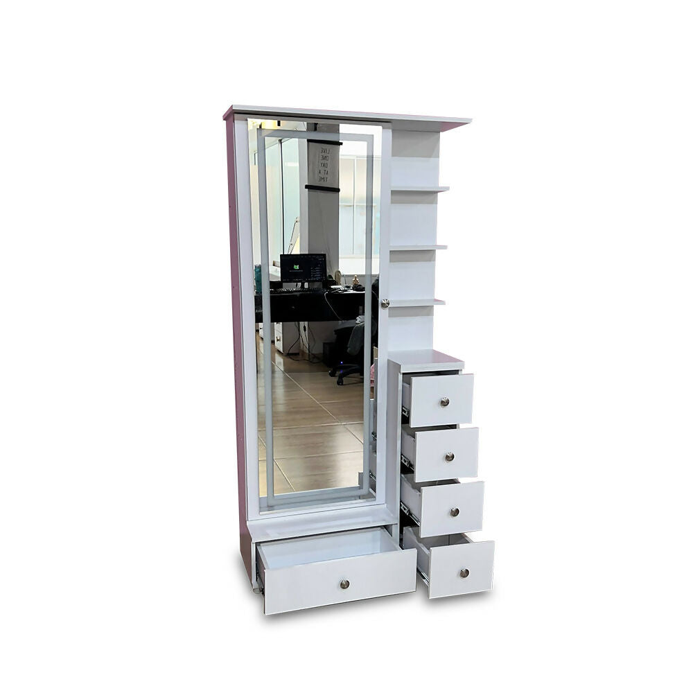 Vanity puerta abatible Blanco Espejo Led