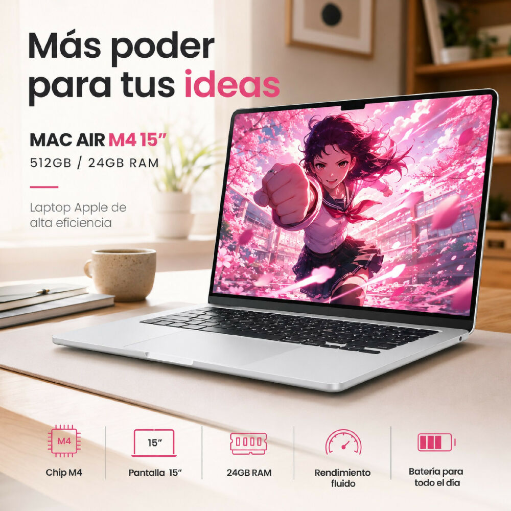 Macbook Air 15 Pulgadas Chip M4 24gb Ram 512gb Almacenamiento Laptop Apple De Alta Eficiencia