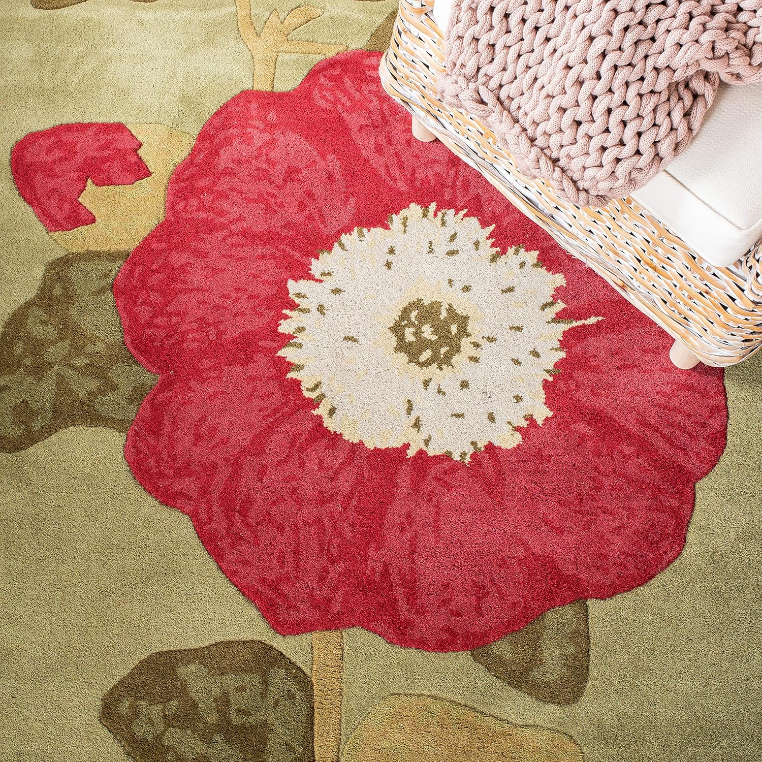 MARTHA STEWART x Safavieh - Alfombra de lana de eneldo de 9 x 12 pies, hecha a...