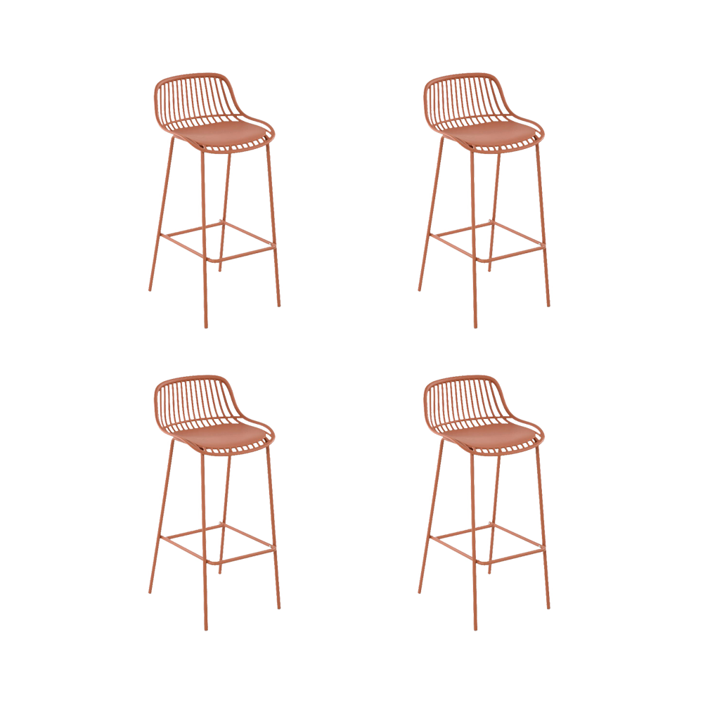 Silla para Bar Tulum, Color Terracota, Diseño Moderno X4