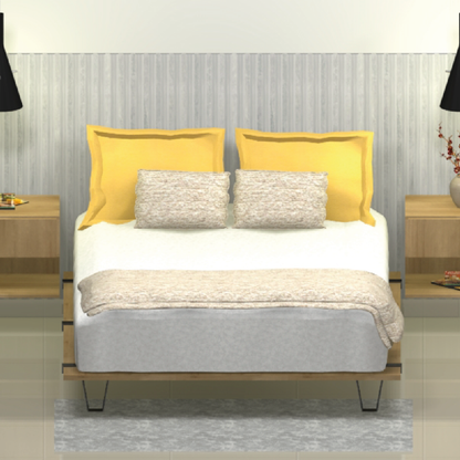 Base Cama Rebecca, Madera Clara y Negro