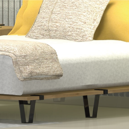 Base Cama Rebecca, Madera Clara y Negro