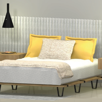 Base Cama Rebecca, Madera Clara y Negro
