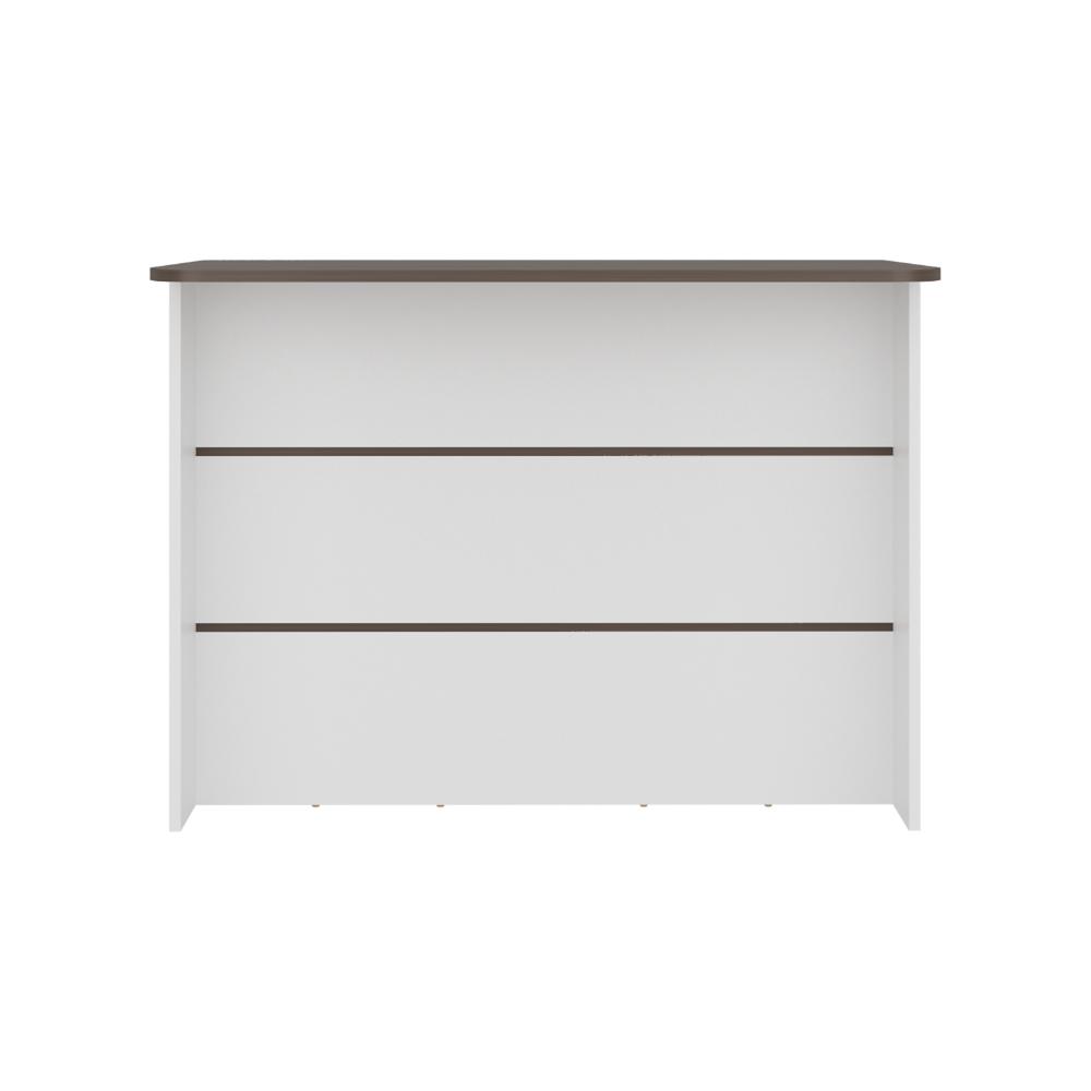 Barra de Cocina Diamante, Blanco y Milán, con Entrepaños