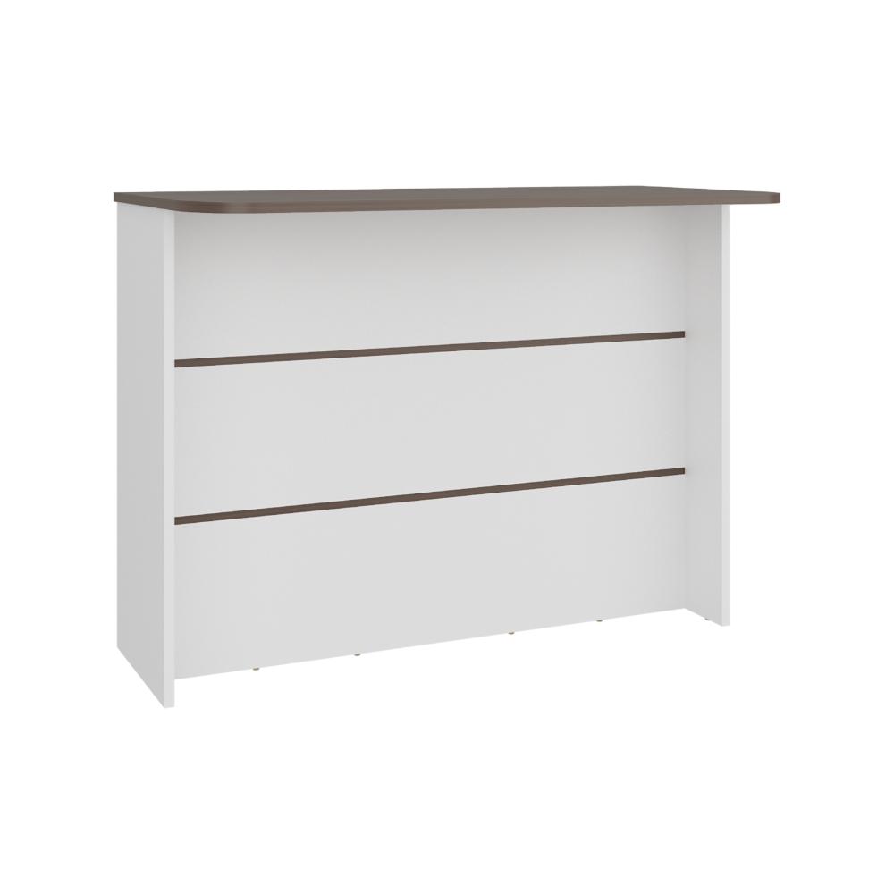 Barra de Cocina Diamante, Blanco y Milán, con Entrepaños