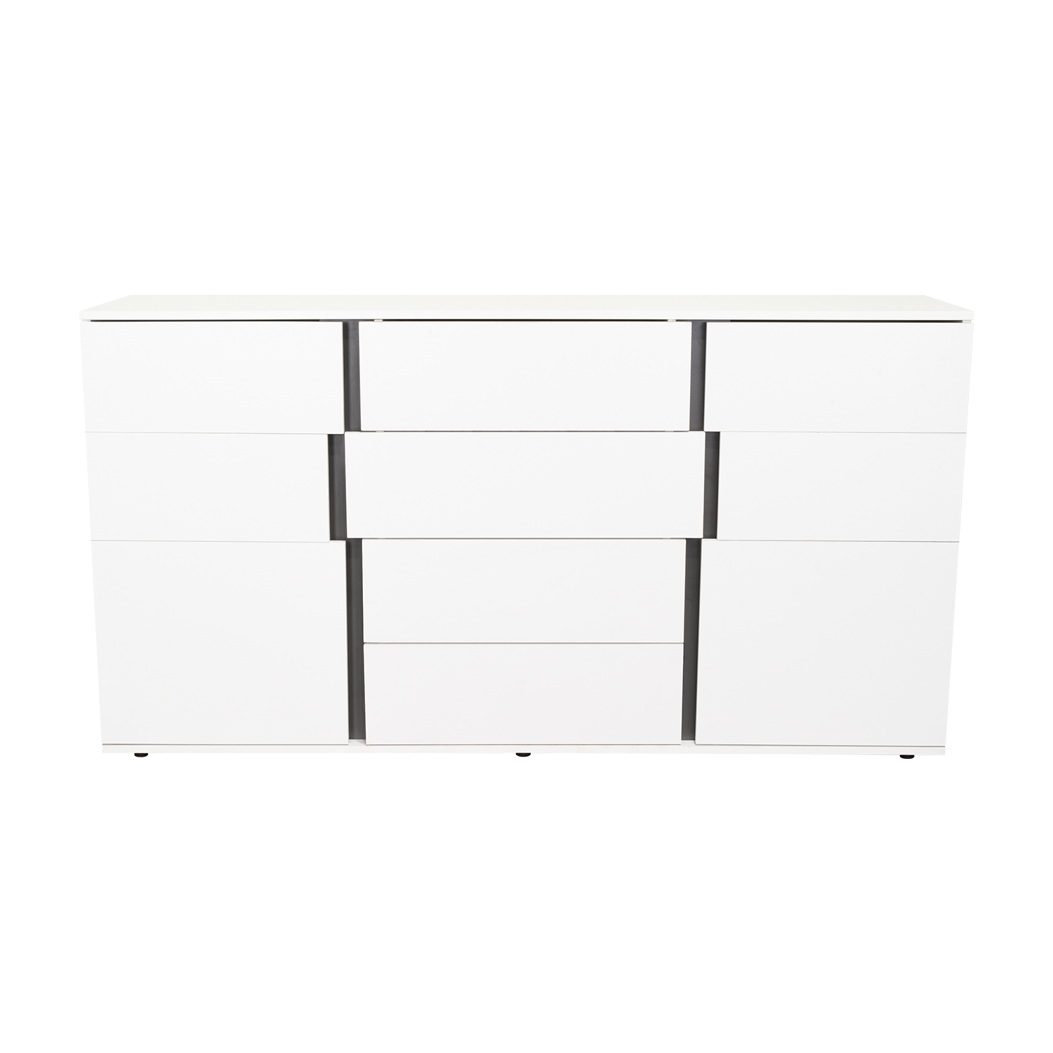 Mesa Auxiliar Recibidor Bisbee, Blanco Duqueza y Plomo, con Amplio Espacio y Diseño Moderno