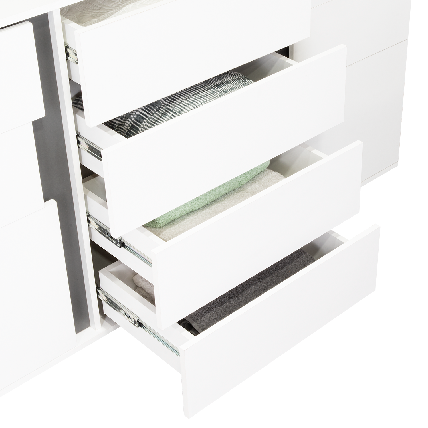Mesa Auxiliar Recibidor Bisbee, Blanco Duqueza y Plomo, con Amplio Espacio y Diseño Moderno