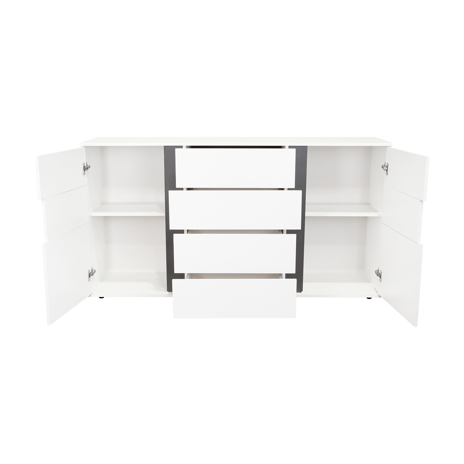 Mesa Auxiliar Recibidor Bisbee, Blanco Duqueza y Plomo, con Amplio Espacio y Diseño Moderno