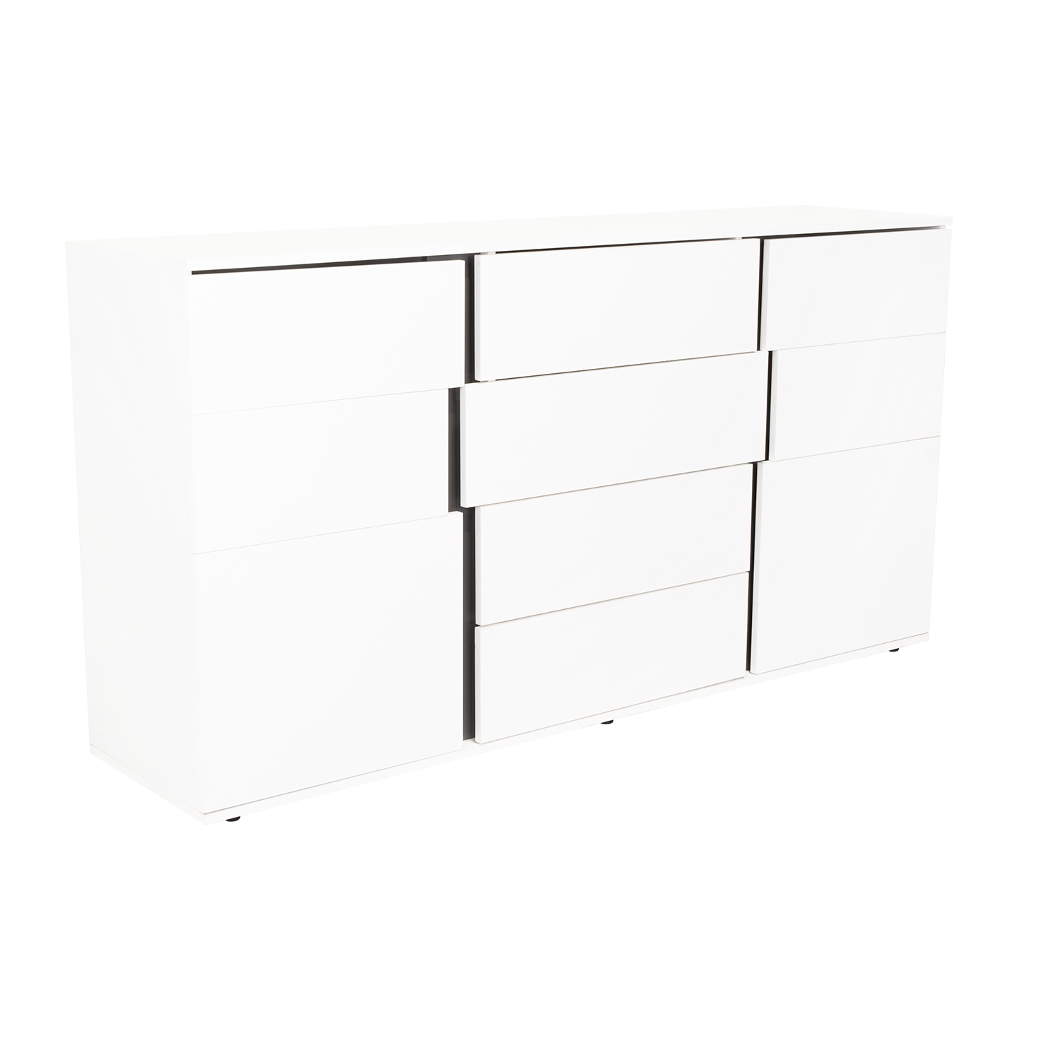 Mesa Auxiliar Recibidor Bisbee, Blanco Duqueza y Plomo, con Amplio Espacio y Diseño Moderno