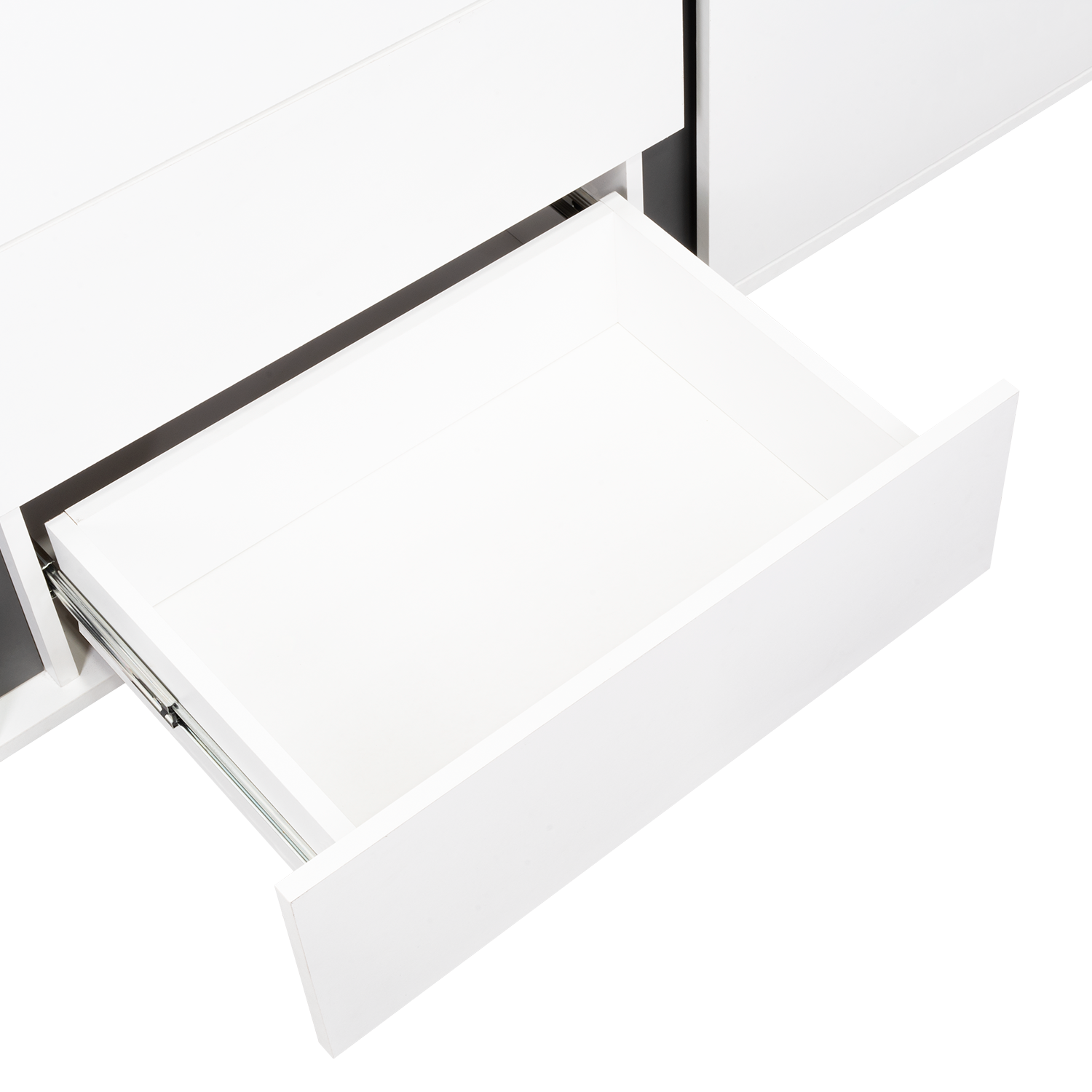 Mesa Auxiliar Recibidor Bisbee, Blanco Duqueza y Plomo, con Amplio Espacio y Diseño Moderno