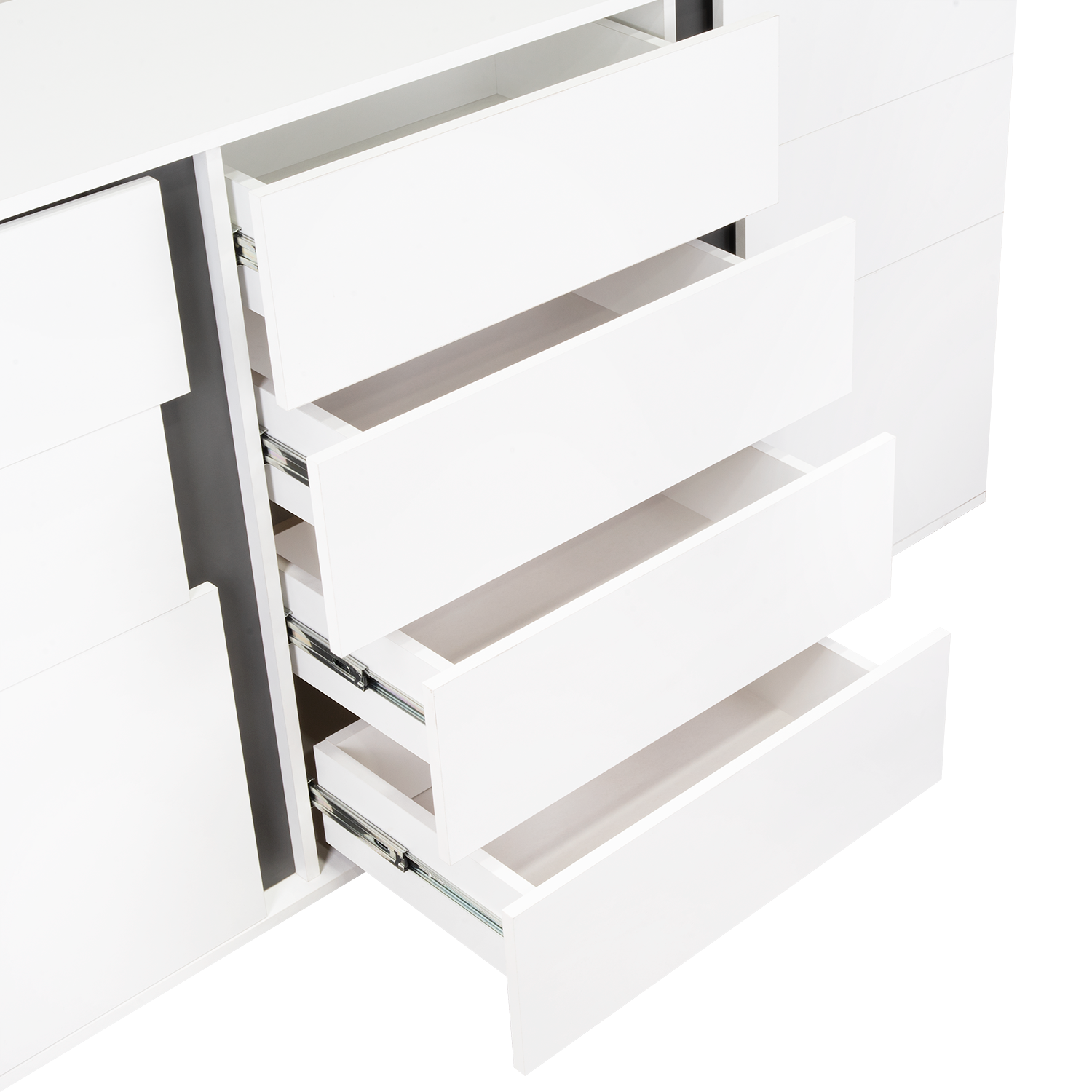 Mesa Auxiliar Recibidor Bisbee, Blanco Duqueza y Plomo, con Amplio Espacio y Diseño Moderno