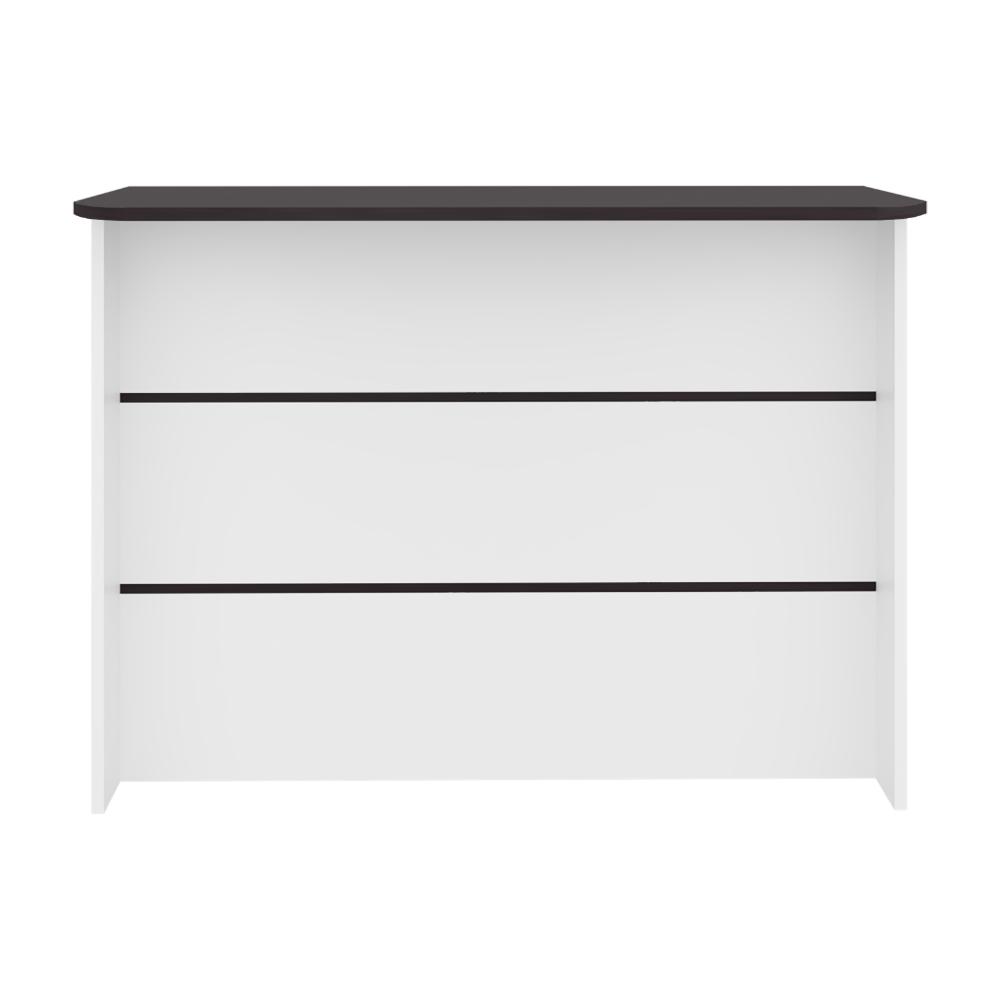 Barra de Cocina Diamante, Kronos Blanco y Kronos Wengue, Con Entrepaños ZF