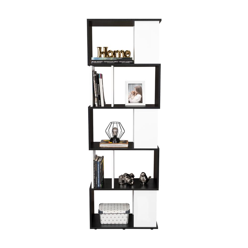 Biblioteca Noah, Wengue y Blanco Vainilla, con compartimientos para objetos de estudio