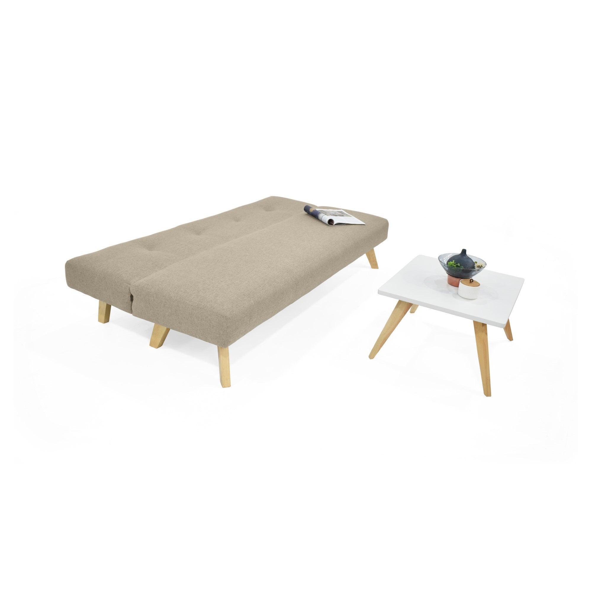 Sofa Cama London Beige con Mesa Centro Nova