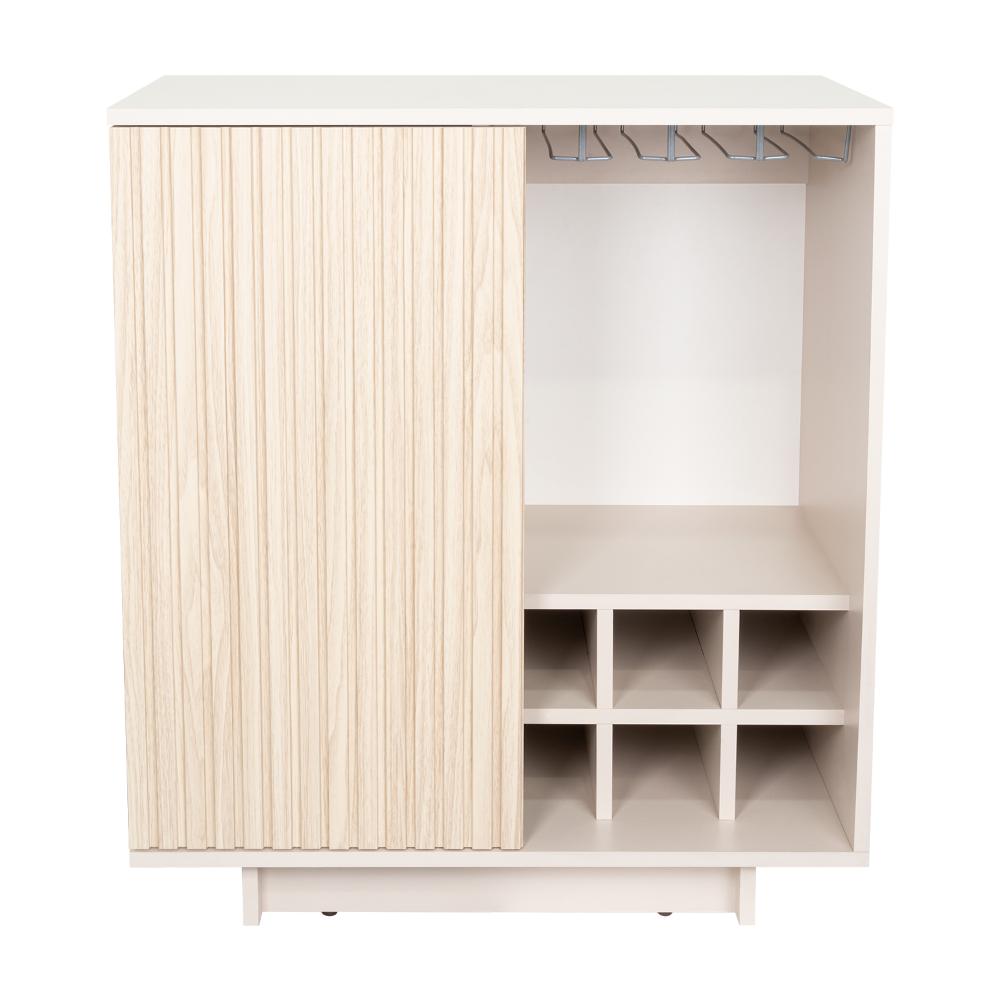 Bar Bowie, Capri + Dekowall y Roble Natural, Con una puerta abatible y porta de copas