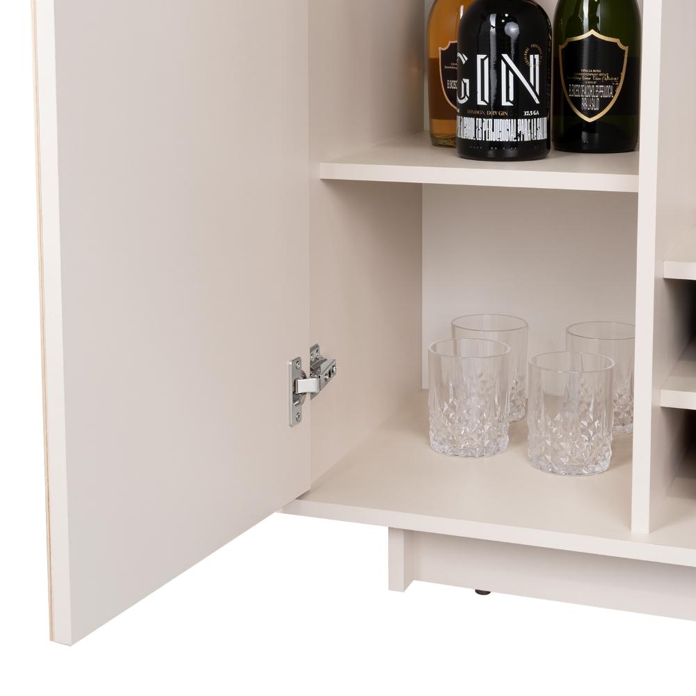 Bar Bowie, Capri + Dekowall y Roble Natural, Con una puerta abatible y porta de copas