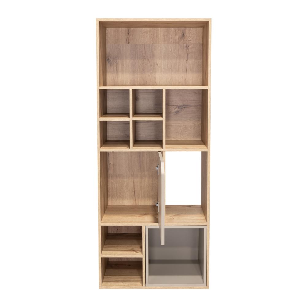 Biblioteca Sahara, Café Claro y Cocoa, con Capacidad de Múltiple Almacenamiento