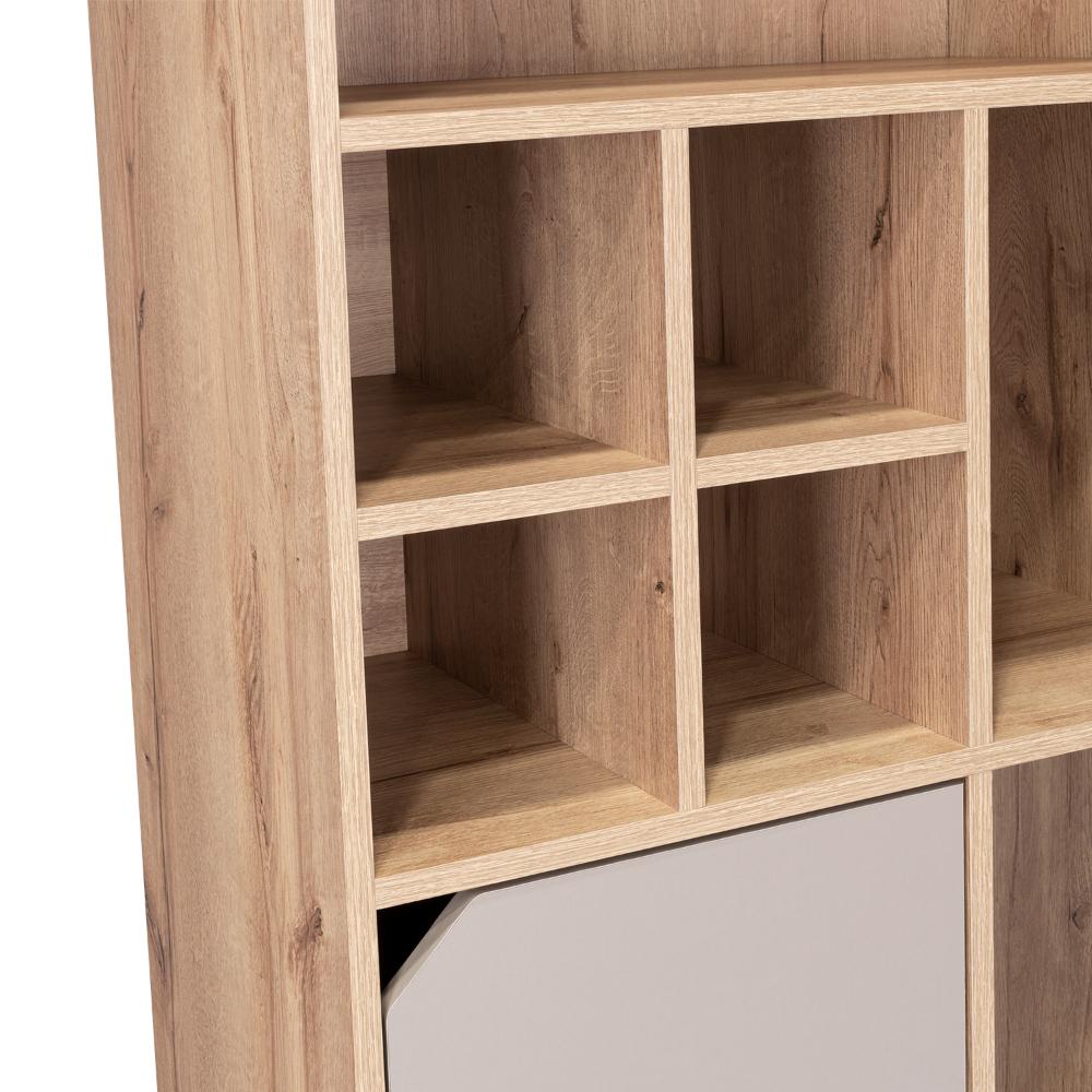 Biblioteca Sahara, Café Claro y Cocoa, con Capacidad de Múltiple Almacenamiento