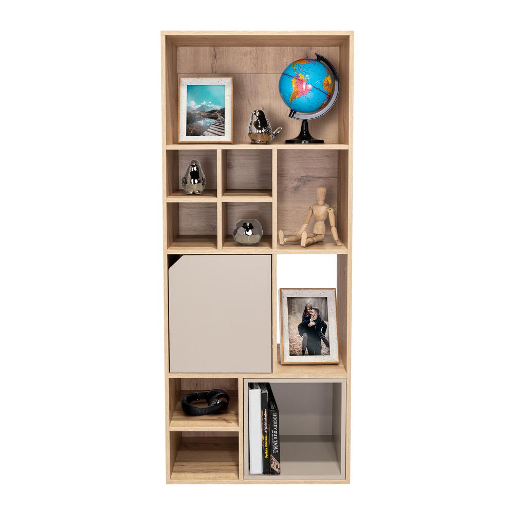 Biblioteca Sahara, Café Claro y Cocoa, con Capacidad de Múltiple Almacenamiento