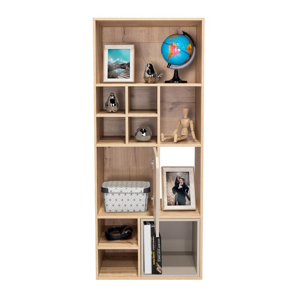 Biblioteca Sahara, Café Claro y Cocoa, con Capacidad de Múltiple Almacenamiento