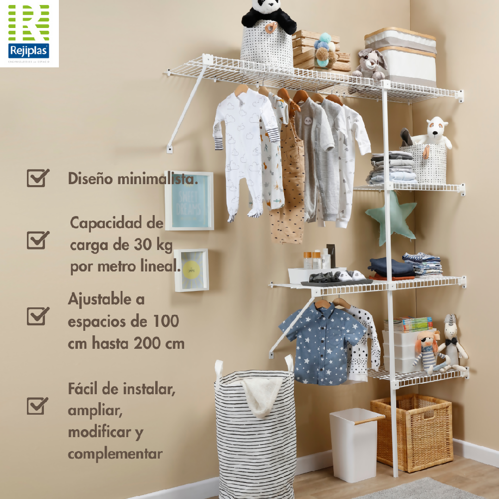 Closet Classic Modular en Acero Rejiplas Alta Resistencia color blanco