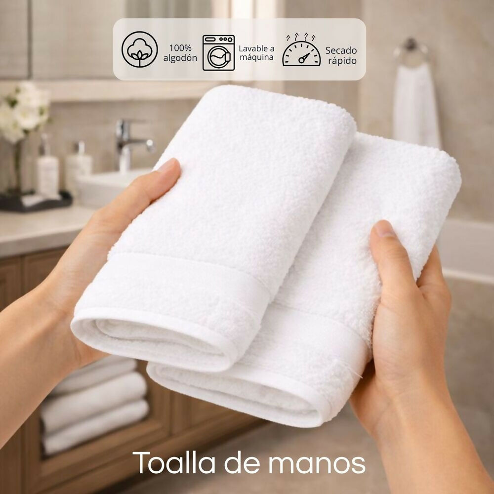 Toalla de manos hotelera 100% algodon 50x60cm 500gr