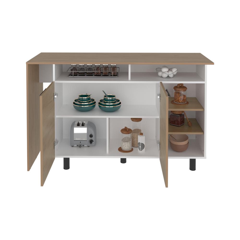 Barra de Cocina Corsia, Fresno Kronos y Kronos Blanco, con Dos Puertas Abatibles  ZF